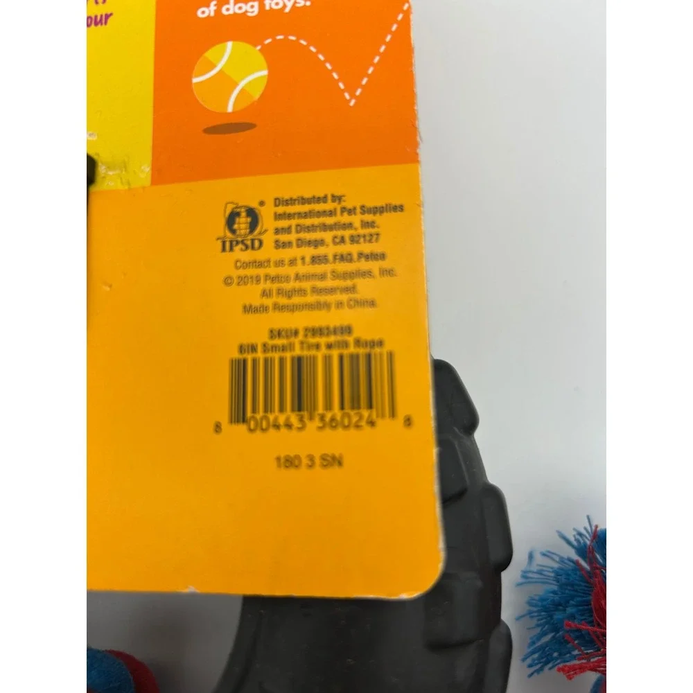 Leaps & Bounds Tough-O-Meter Toss & Tug Tire‎ Dog Toy small